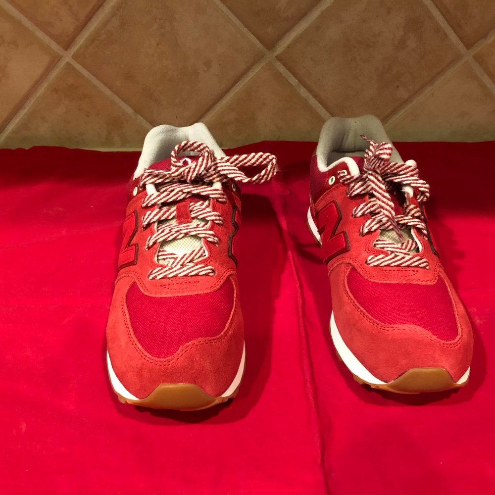 NIB - New Balance Sneakers/Red/Tan/White (Suede & Leather) - Box Included!